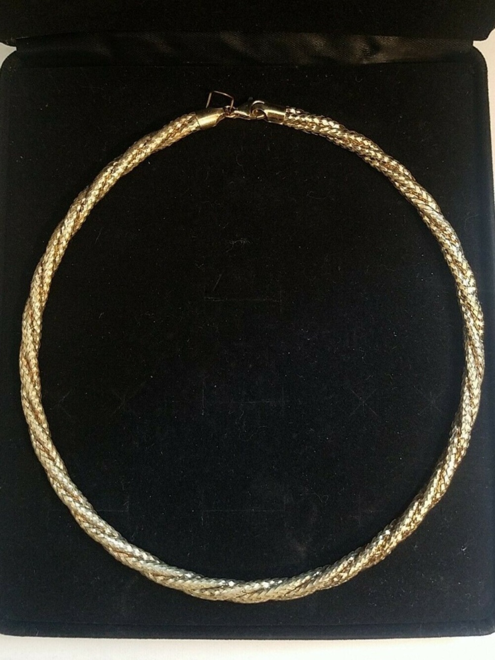 Sterling Silver Gold Overlay Chunky Necklace 16"